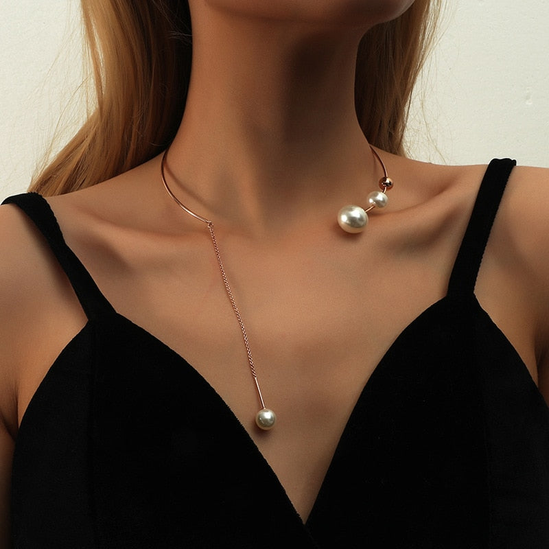 Elegant Water-wave Pearl Necklace