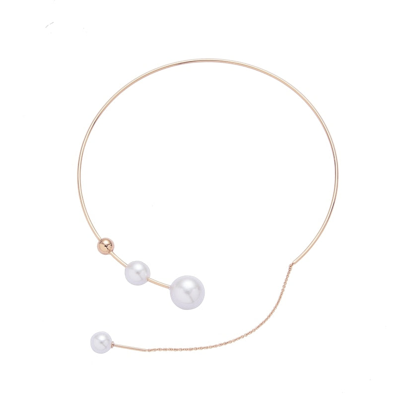 Imitation Pearl Choker Necklace