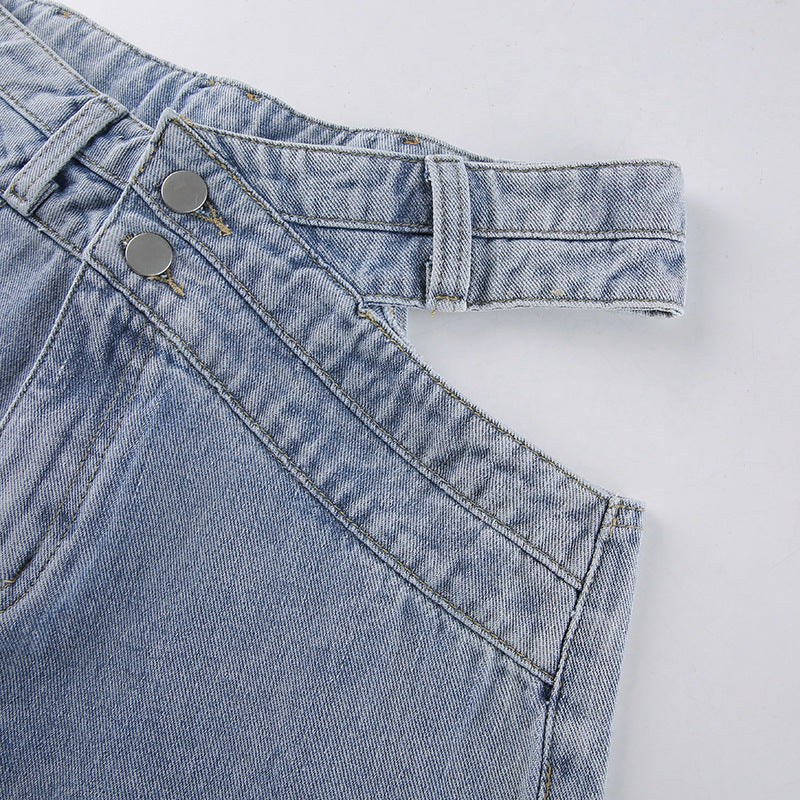 Loose High Waist Straight Leg Casual Trousers