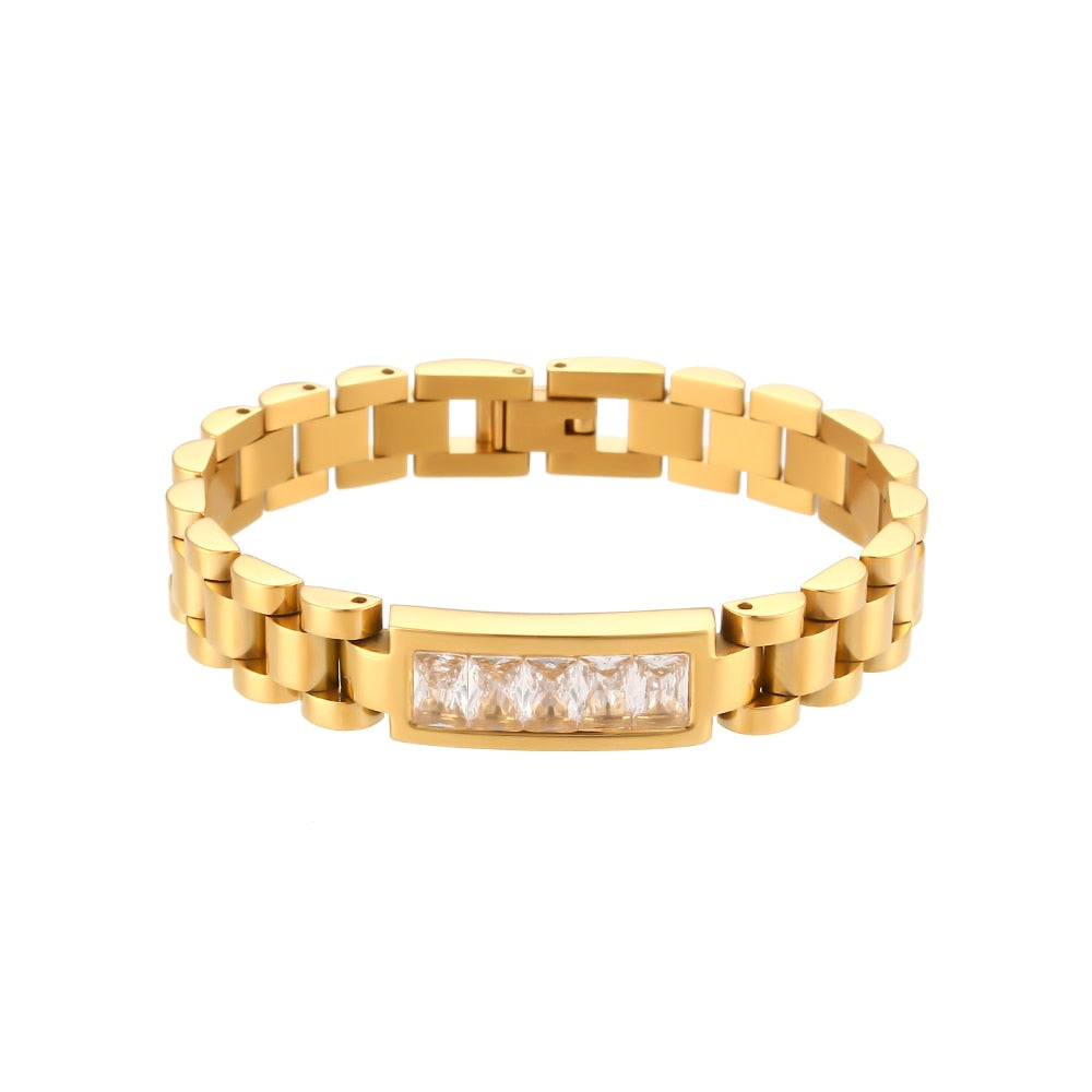 Zircon Stone Paved Bracelet