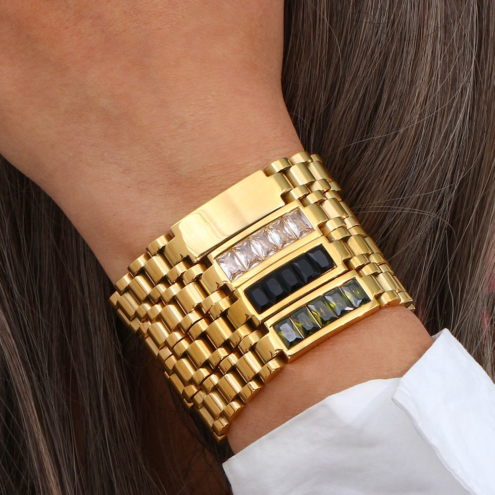 Zircon Stone Paved Bracelet