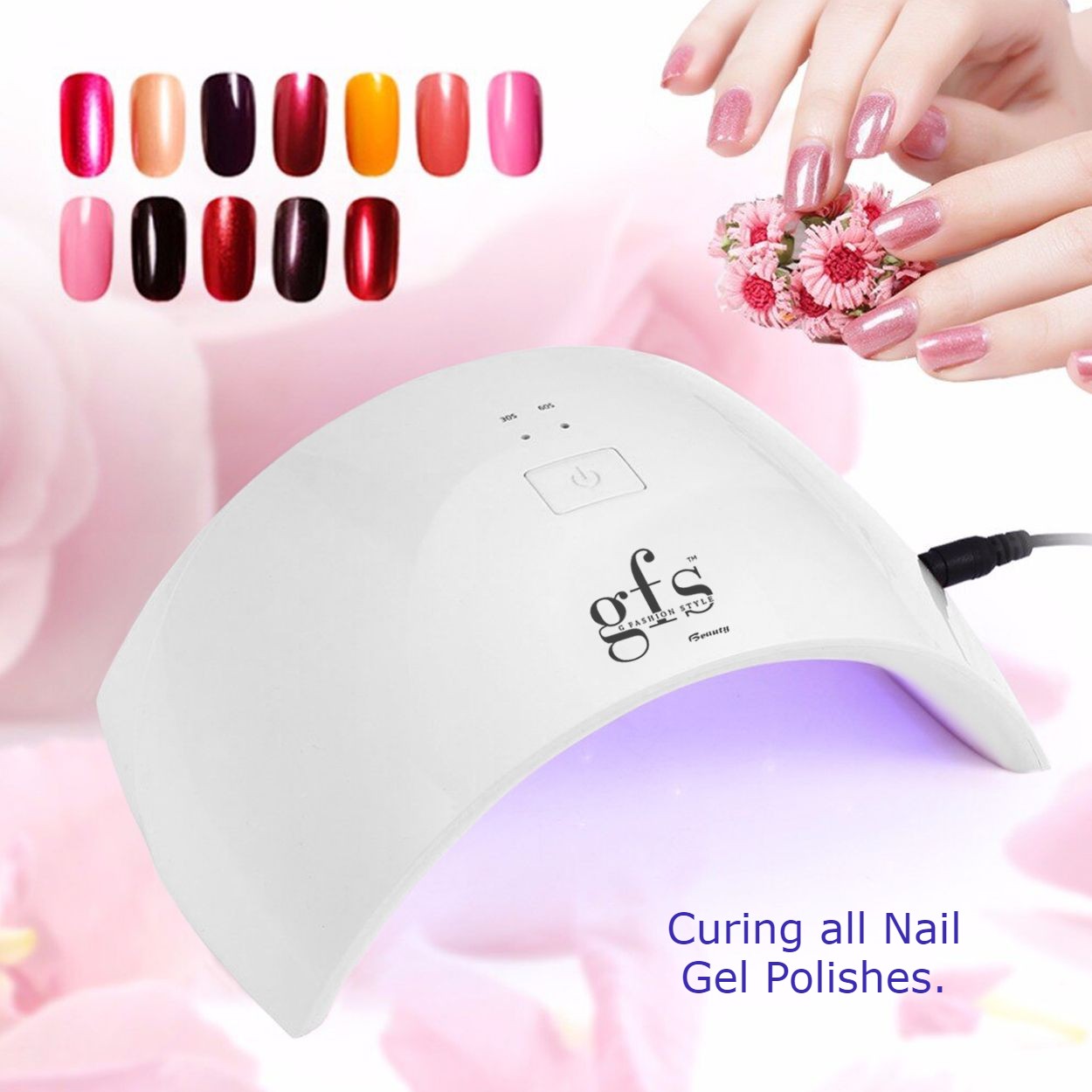 UV LED Nail Lamp, 24W, 2 Timers, White LED, Model SUN9C