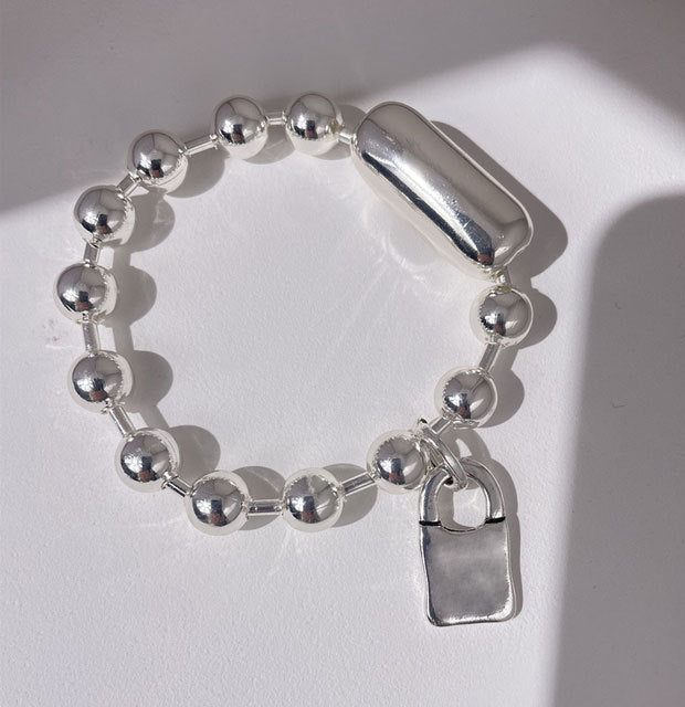 Metal Lock Pendant Bracelet