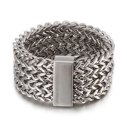 Men Stainless Steel Link Chain Ring
