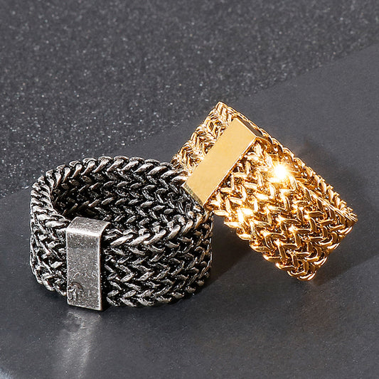 Men Stainless Steel Link Chain Ring