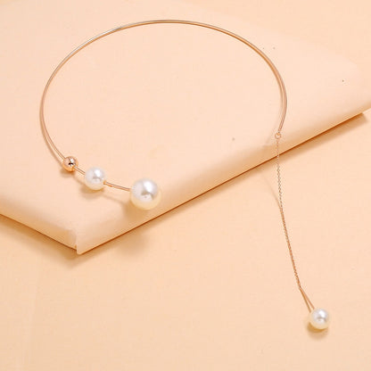 Imitation Pearl Choker Necklace